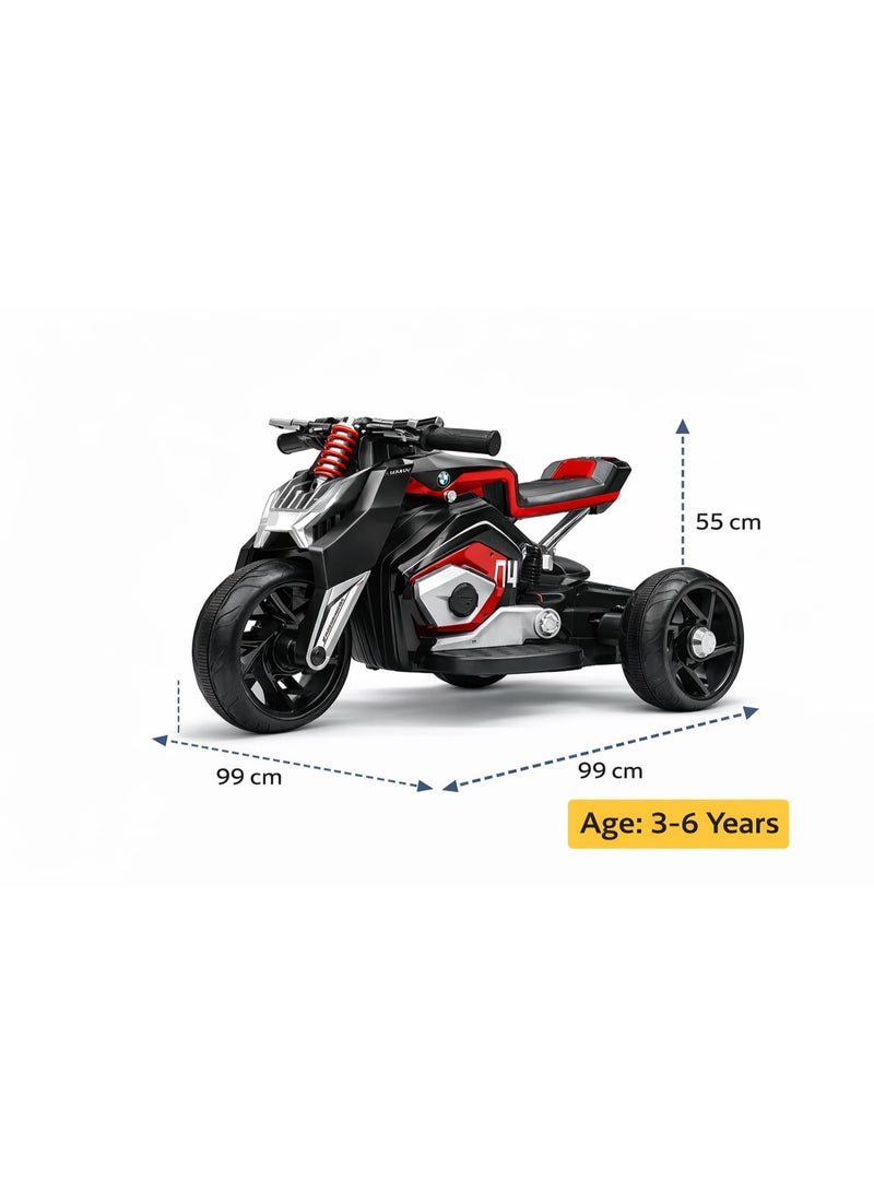 Kids Electric Ride-On Bike with 12V Rechargeable Battery, Stable 3-Wheel Design, Easy Steering, Durable Plastic Body, for Boys & Girls Age 3–6 Years - Image 5